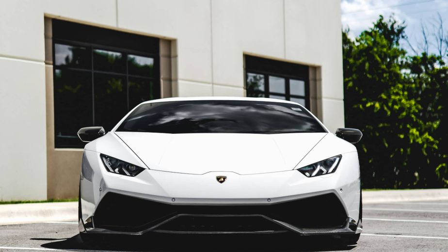 White Lamborghini Huracán parked in a lot
